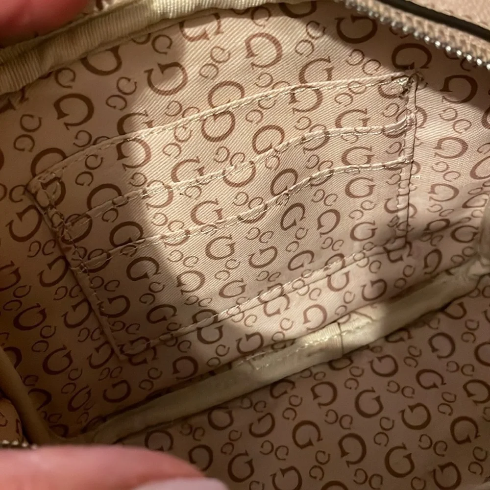 Guess Women Light Pink Printed Campos Mini Crossbody Sling Bag